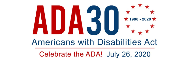 red and blue ADA30 logo