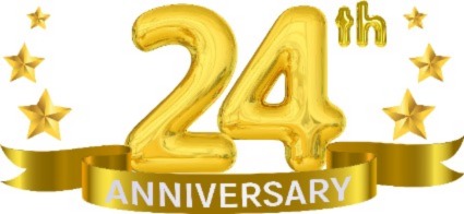 A sign saying 24th Anniversary