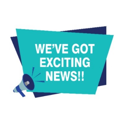 A sign that states: We've got exciting news!!