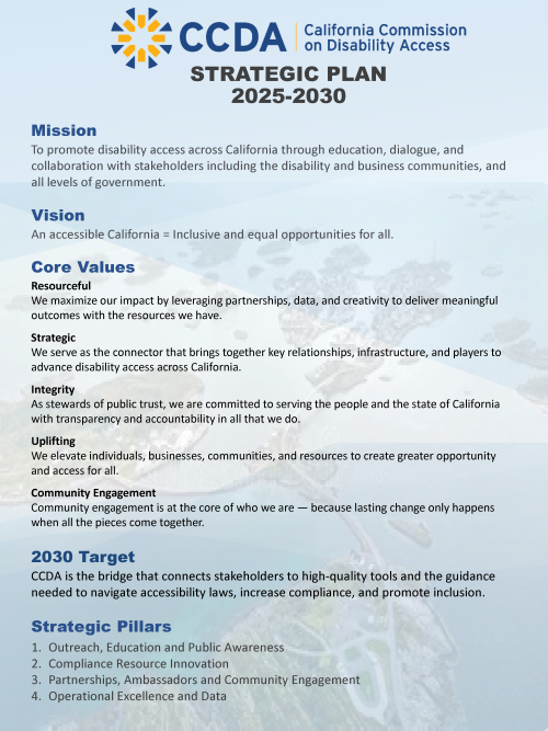 Page 1 of the CCDA Strategic Plan 2025-2030