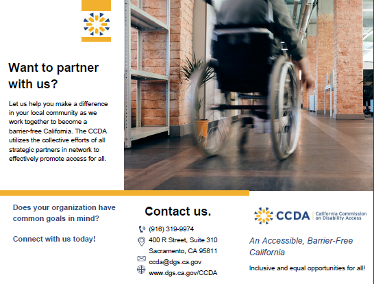 Zoomed-out screen shot of CCDA Brochure's back page