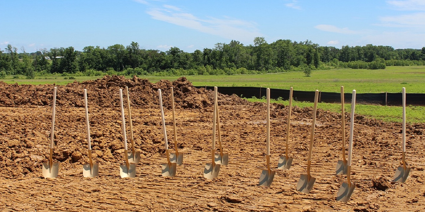 Photo of shovels in empty land