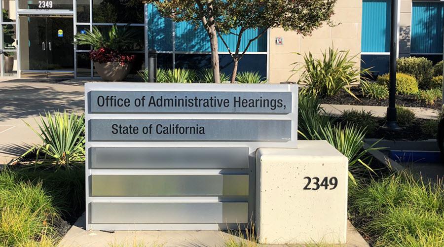 Image of the OAH Sacramento office marquee