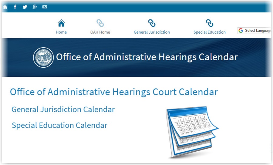 Image of the OAH web calendars home page