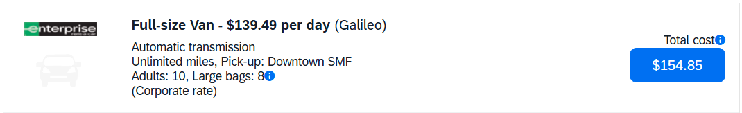 Enterprise Full Size Van Price 2025