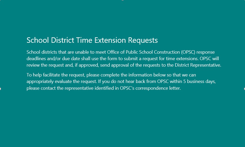 Picture of School District time request extension