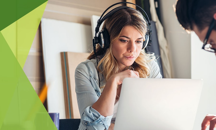 ADA Services, woman listening to ADA document