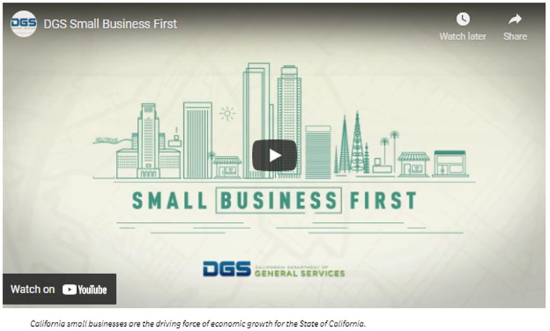 DGS Small Business First YouTube video