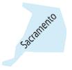 Map of Sacramento county labeled in blue. 