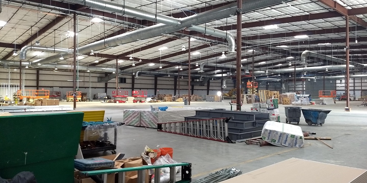 Printing Plant relocation inside view of warehouse