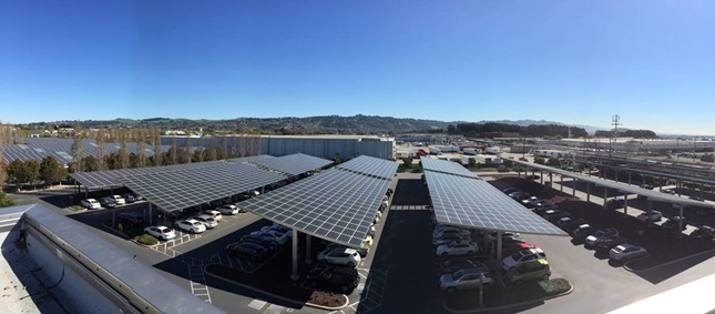 California Department of Public Health solar parking canopy in Richmond, California 