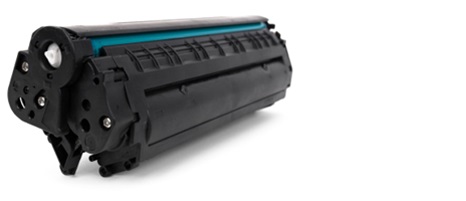 display of a black ink printer cartridge